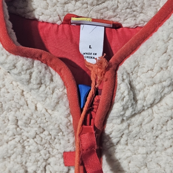 Cream Lego Sherpa Jacket with Red Trim and Blue Accents Kids - Picture 6 of 9